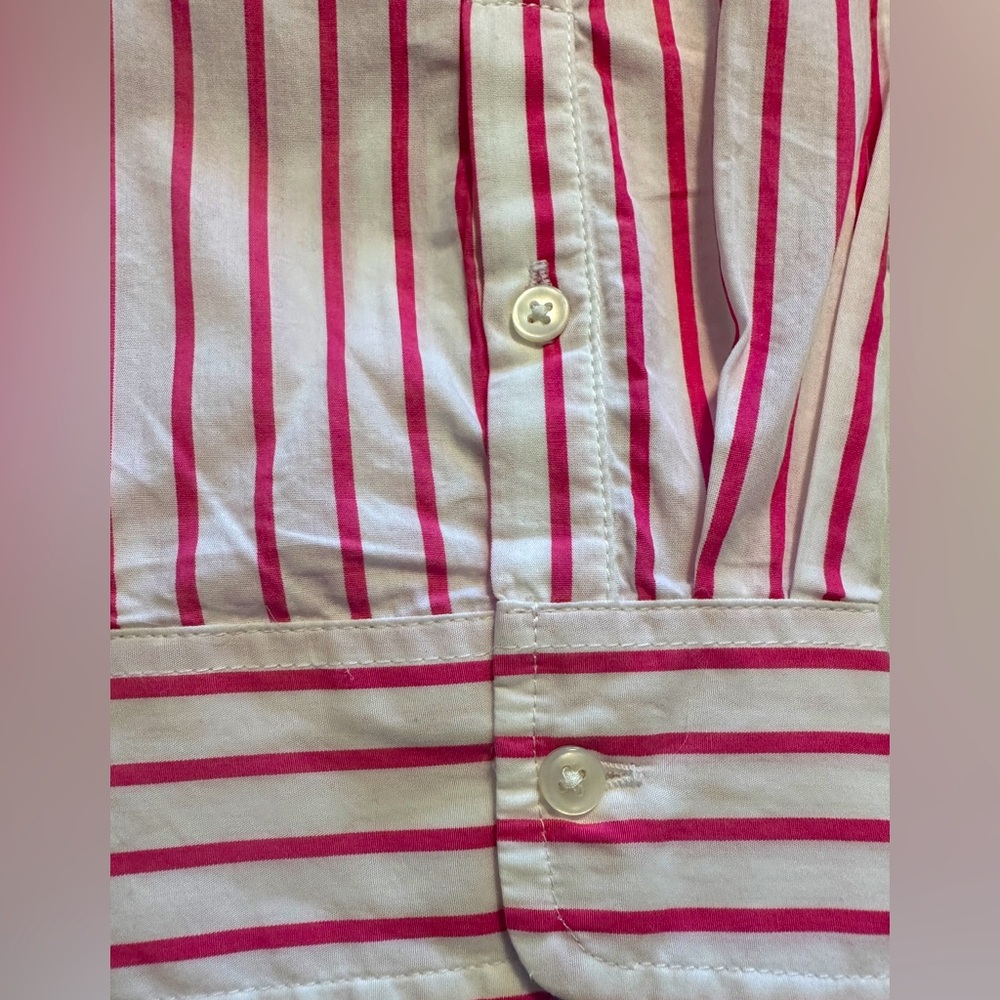 J Crew band-collar cotton poplin tunic in stripe.              Lightly worn. - Picture 7 of 7